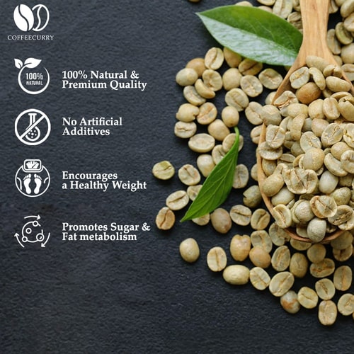 100% Natural coffeecurry Arabica Green Coffee Bean 