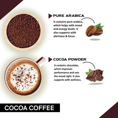 Cocoa Instant Coffee - Instant Coffee Infused with Natural Cocoa for Quick Hot & Cold Coffee