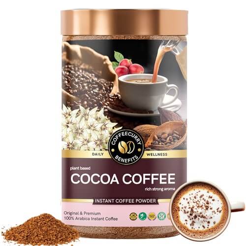 Cocoa Instant Coffee - Instant Coffee Infused with Natural Cocoa for Quick Hot & Cold Coffee