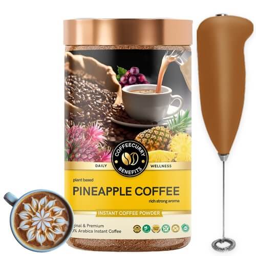 Pineapple Instant Coffee -  Instant Coffee Infused with Natural Pineapple for Quick Hot & Cold Coffee